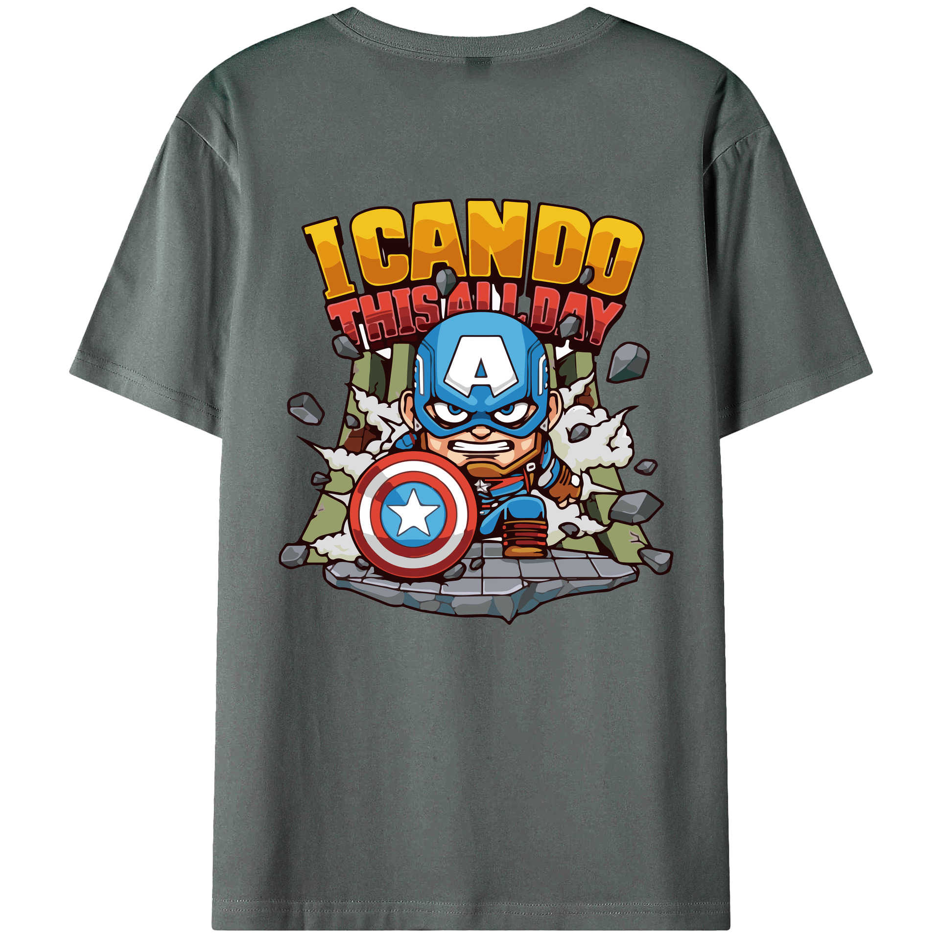 （画像用） アベンジャーズ The Avengers 綿100％ メンズ半袖Tシャツ（バックプリント） 通気性